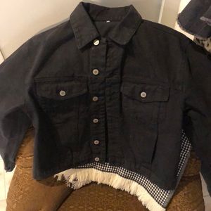 EUC John Galt black denim jacket. One Size.
